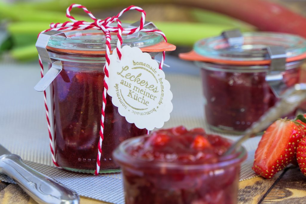 Erdbeer-Rhabarber-Konfitüre selbstgemacht