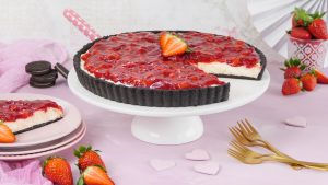 Nicoles Zuckerwerk leckere Milchreis-Tarte mit Erdbeerkompott