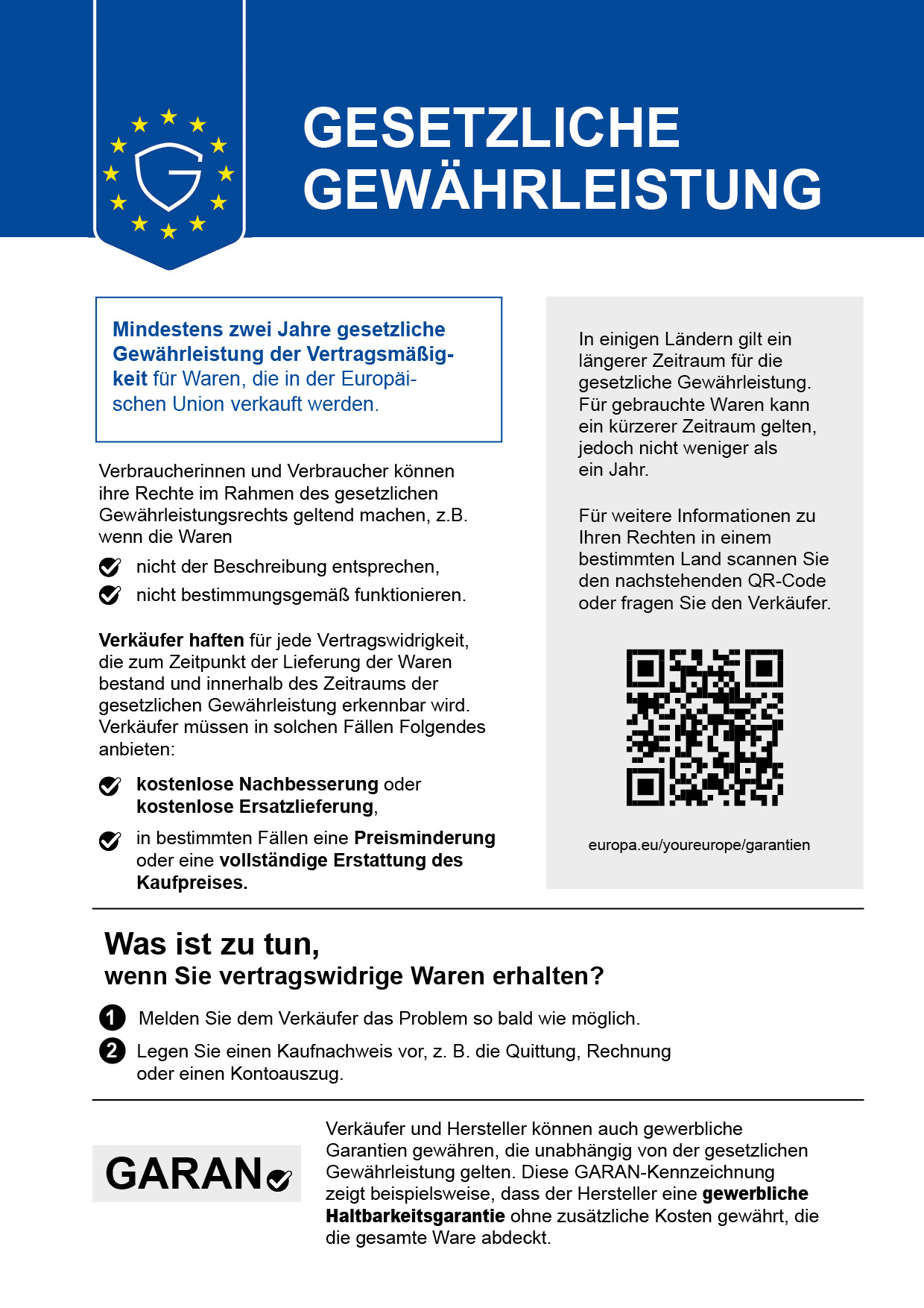 Gesetzliche Gewährleistungsrechte